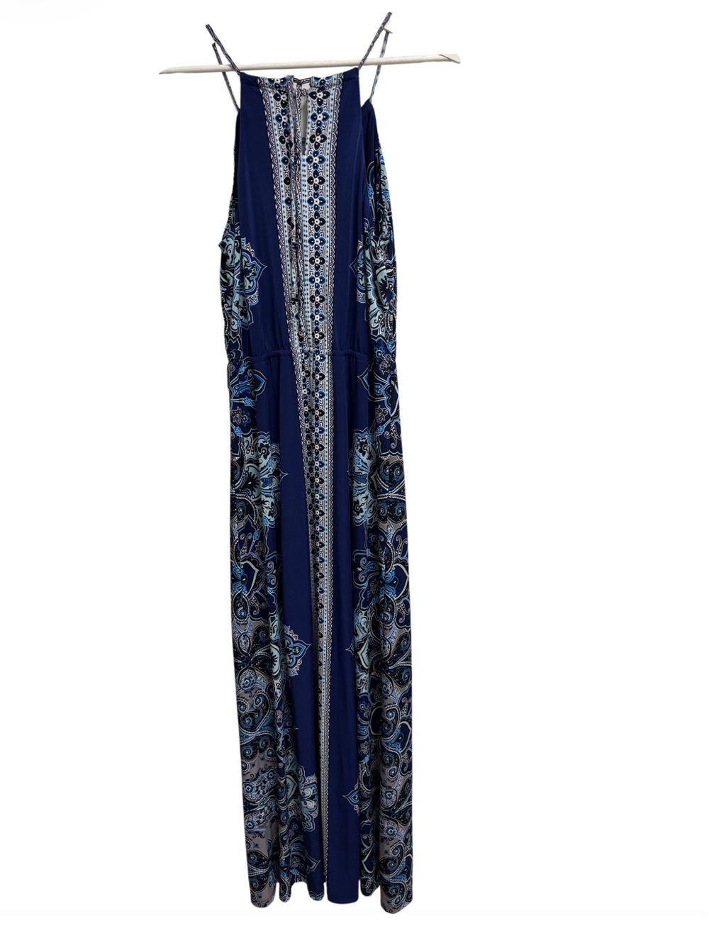 INC International Concepts | Blue Paisley Halter Maxi Dress | Size Medium - Picture 3 of 5